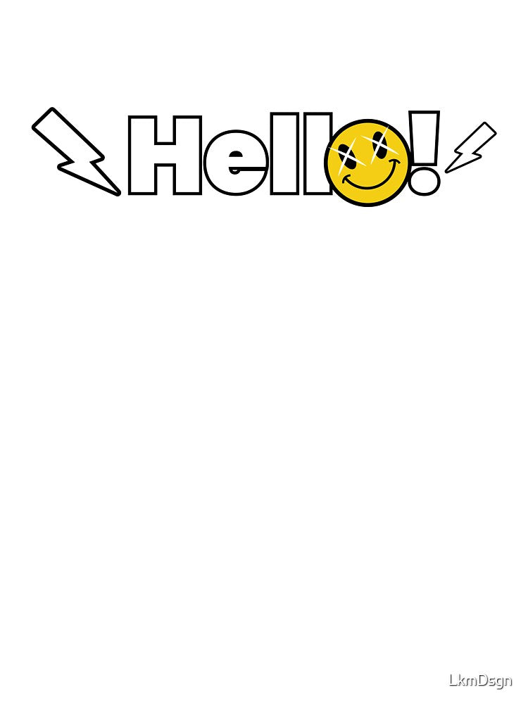 Hello! Smiley Typography White Color by LkmDsgn T-Shirts, Hoodie, Sweatshirt | BlankRebels.com (Image 3)