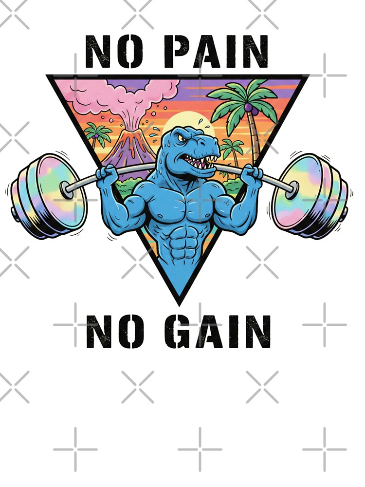 T-Rex, Gym Rat, Gym, Weights, funnyfits70, Humor, Funny, retro, vintages, funny quotes, animal humor, by... (Image 2)