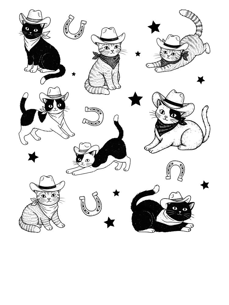 Cowboy Cats – Cute Western Cowboy Kitty Design by UmazDesigns T-Shirts, Hoodie, Sweatshirt | BlankRebels.com (Image 3)