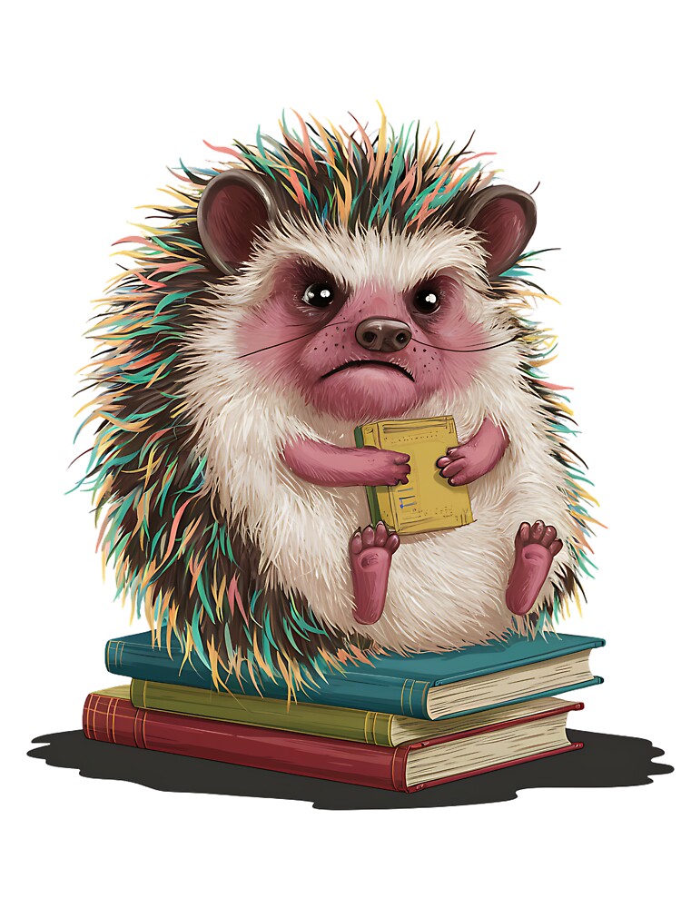 Cute Hedgehog Book Nerd Funny Readers by Micro-dose T-Shirts, Hoodie, Sweatshirt | BlankRebels.com (Image 3)