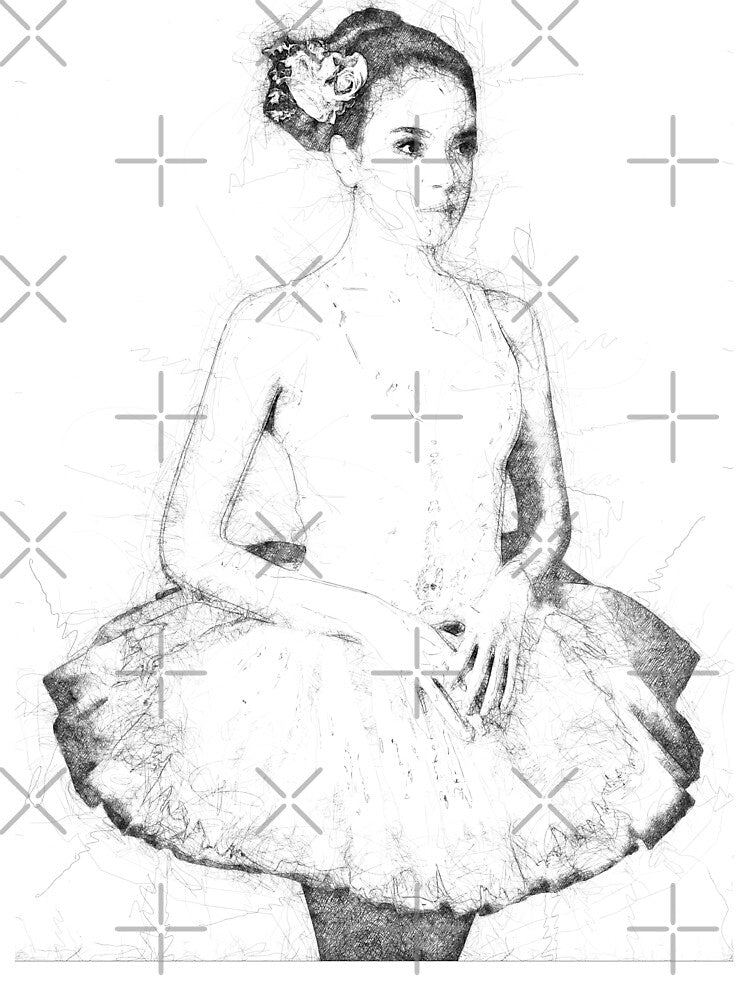 Ballet dancer - stylish line art in black and white by MintGubbins T-Shirts, Hoodie, Sweatshirt | BlankRebels.com (Image 3)