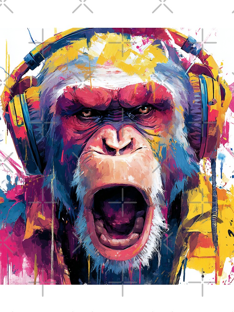 Stylish Dj Monkey Ape Vibe With Colorful Headphones by GrinGalore T-Shirts, Hoodie, Sweatshirt | BlankRebels.com (Image 3)