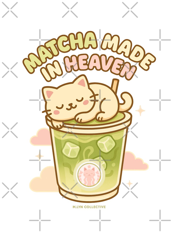 Matcha Made in Heaven – Sleeping Cat on Iced Matcha Cup by MLynCollective T-Shirts, Hoodie, Sweatshirt (Image 3)