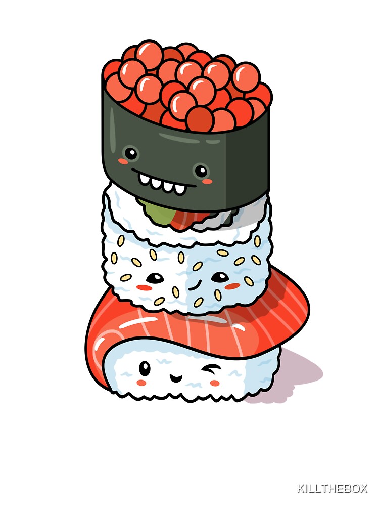 Cute Kawaii Sushi Stack Trio Friends Group 2 by KILLTHEBOX T-Shirts, Hoodie, Sweatshirt | BlankRebels.com (Image 3)