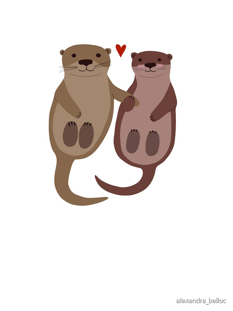 Otters holding hands by alexandra_belloc T-Shirts, Hoodie, Sweatshirt | BlankRebels.com (Image 3)