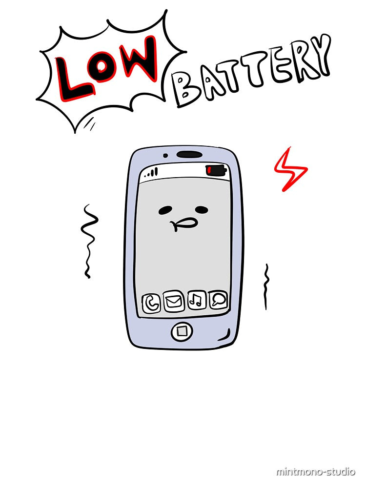 Low Battery – Hand-drawn Phone Doodle by mintmono-studio T-Shirts, Hoodie, Sweatshirt | BlankRebels.com (Image 3)