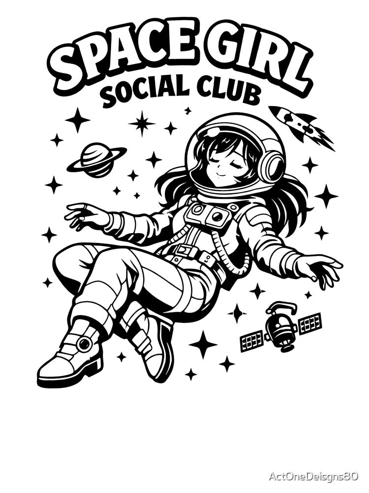 Space Girl Social Club by ActOneDeisgns80 T-Shirts, Hoodie, Sweatshirt | BlankRebels.com (Image 3)