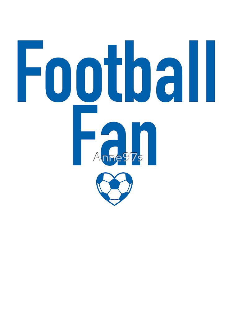 Football Fan Heart Typography Blue by Anne97s