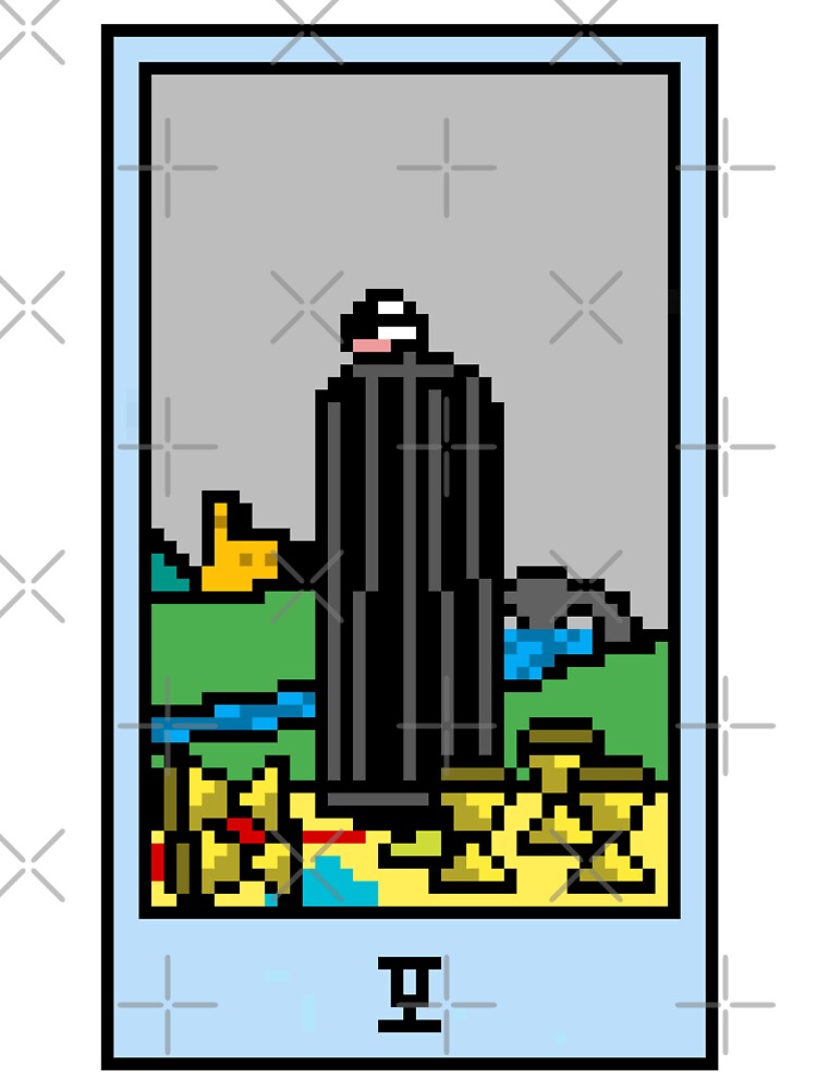 Wait, is this pixel art tarot? White - Minor Arcana 'Five of Cups' (Design for T-shirt, stickers and other... (Image 3)