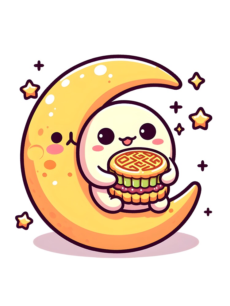Kawaii Moon With Mooncake by CanvasCutie T-Shirts, Hoodie, Sweatshirt | BlankRebels.com (Image 3)