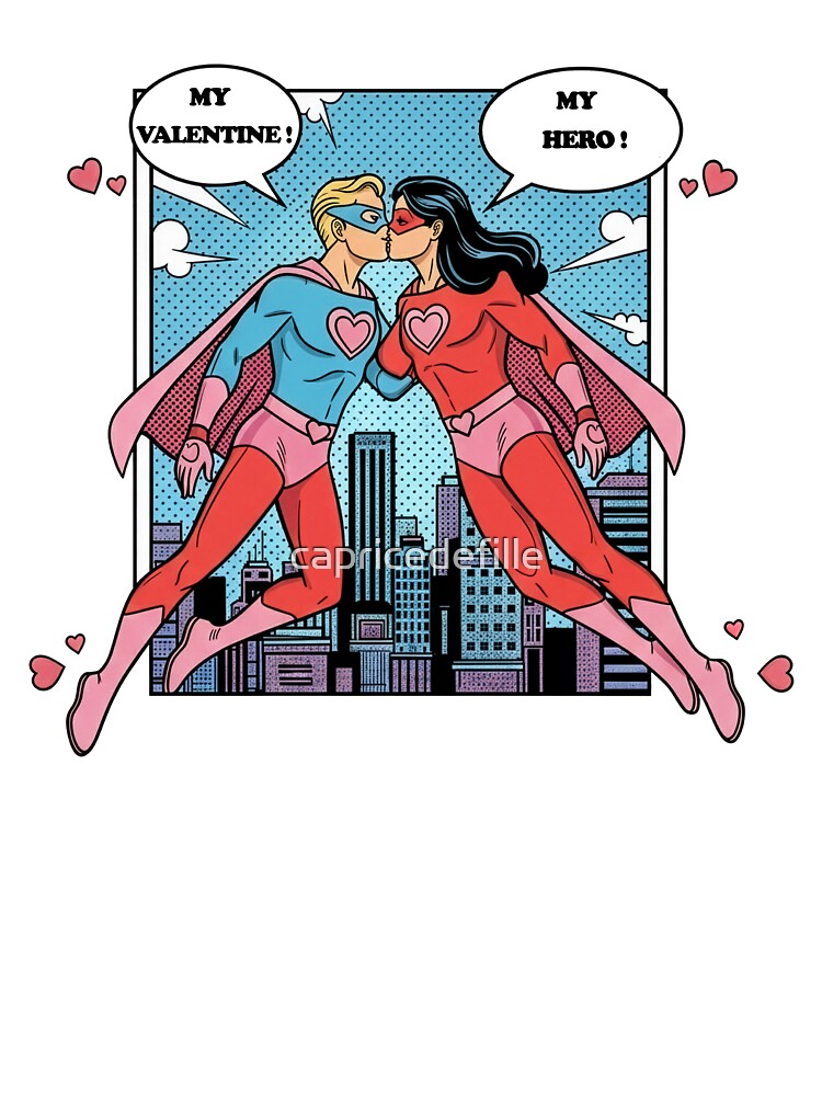 Superhero Comic Love Valentine Art by capricedefille