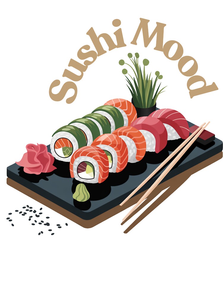 Cool Sushi Mood Shirt for Food Lovers, Japanese Aesthetic Gift, Kawaii Sushi Graphic Tee by strongdisgner... (Image 2)