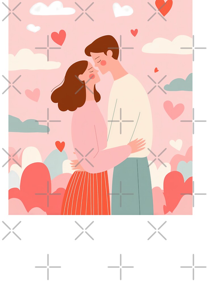 Sweet Valentine Couple Illustration by BobaBunny76 T-Shirts, Hoodie, Sweatshirt | BlankRebels.com (Image 3)