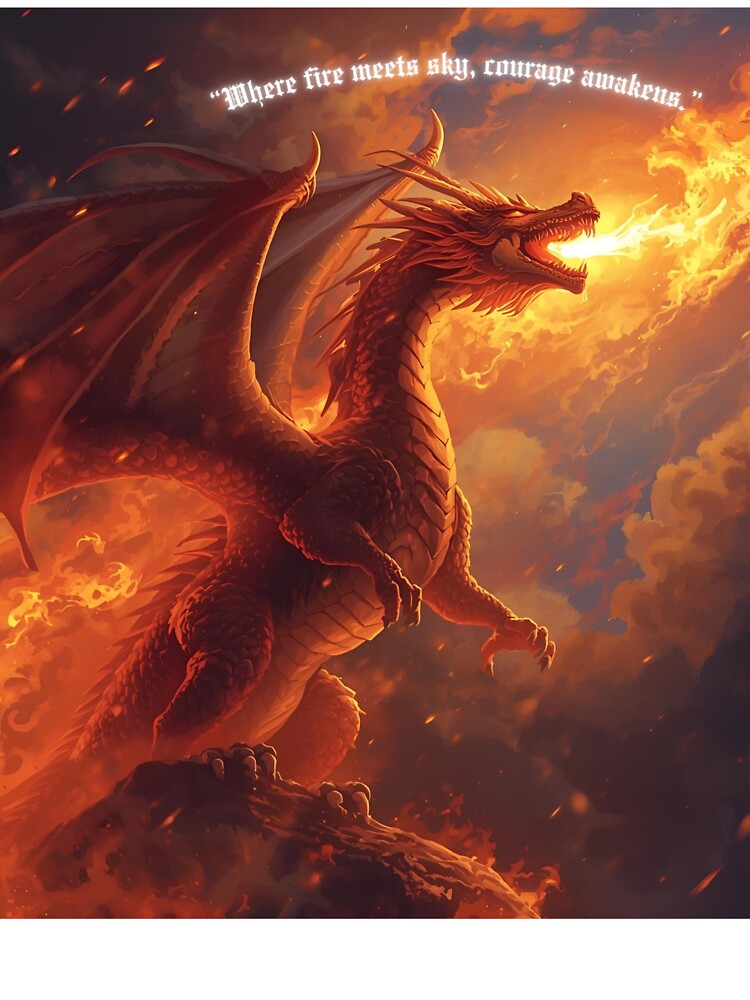 Where Fire Meets Sky | Dragon Courage Fantasy Quote by george335555 T-Shirts, Hoodie, Sweatshirt | BlankRebels.com (Image 3)