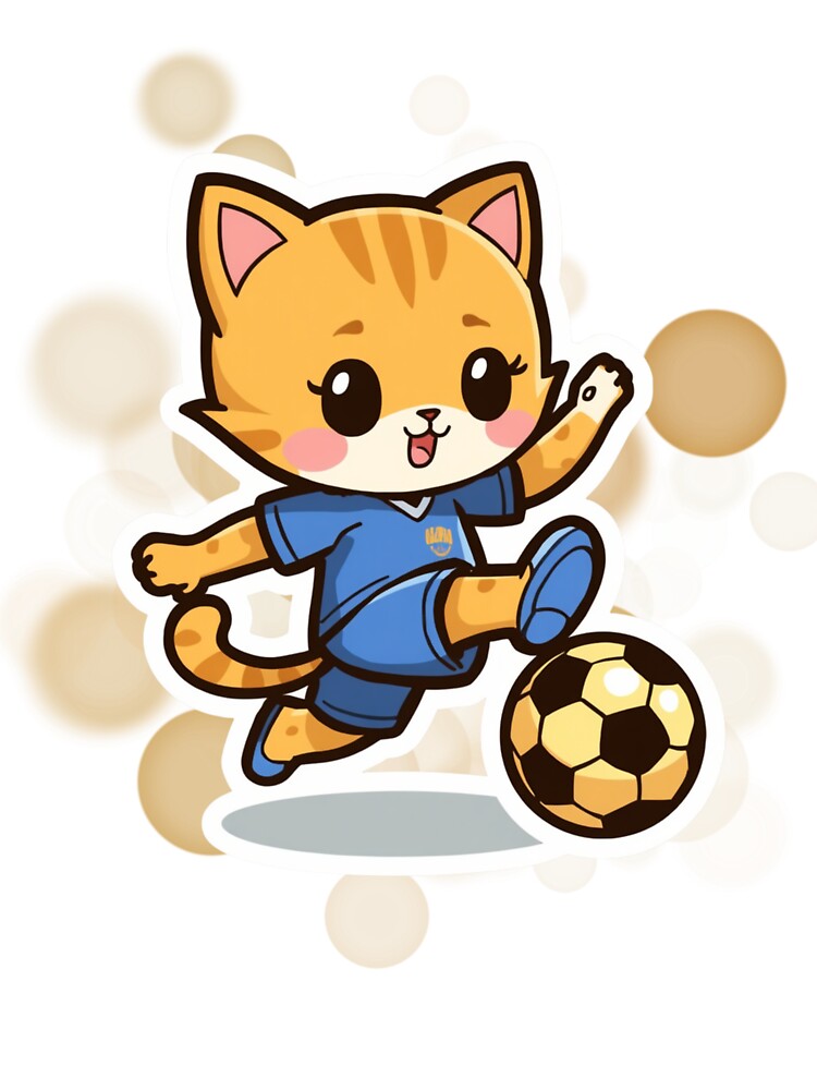 Cute Soccer Cat Funny Football Sticker by iamKRUK