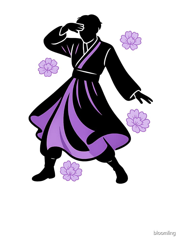 BTS Hanbok Silhouette – K Pop Purple Illustration T-Shirts, Hoodie, Sweatshirt