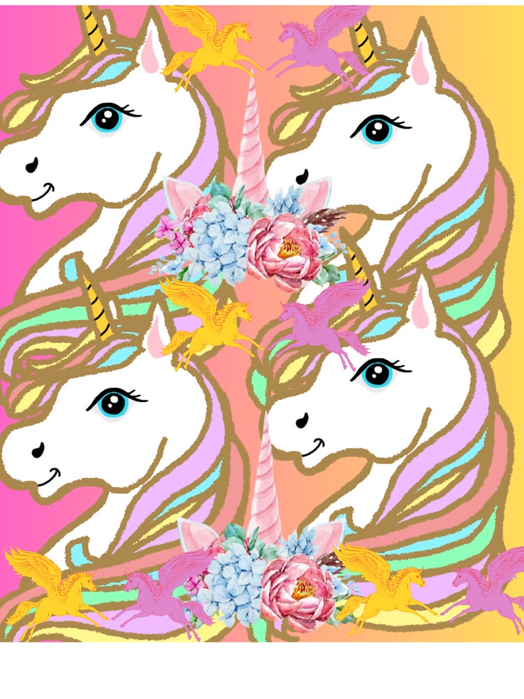 Magical Unicorn Garden - Whimsical Floral Pattern Art by Extremeallie T-Shirts, Hoodie, Sweatshirt (Image 3)