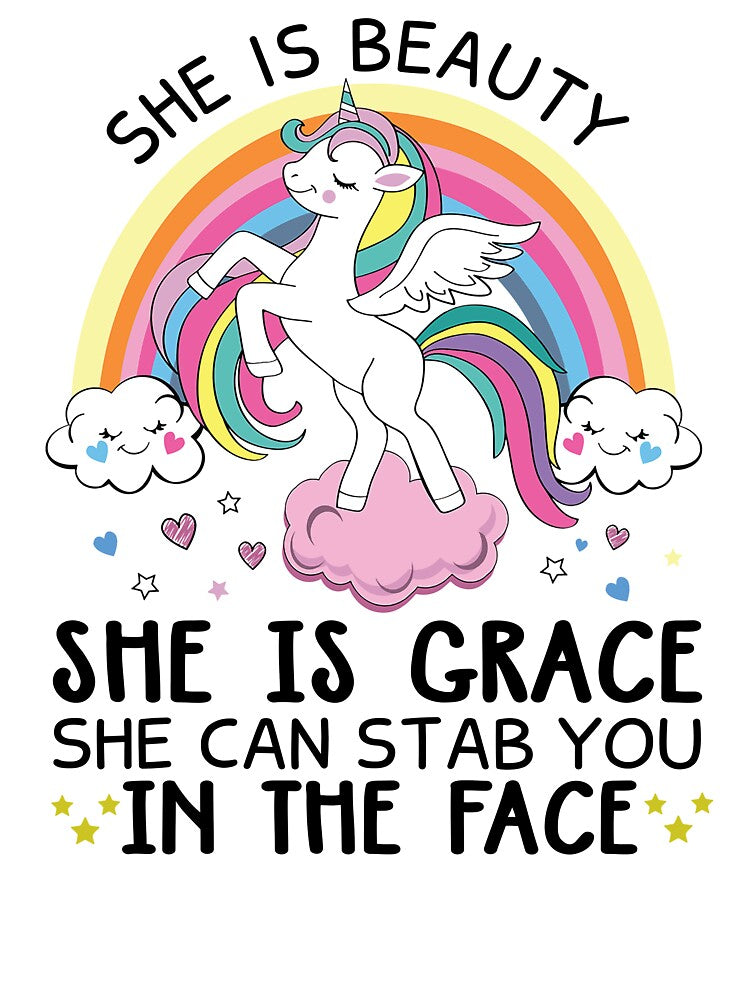 Funny Unicorn - She's Beauty She's Grace by SunsetGloww T-Shirts, Hoodie, Sweatshirt | BlankRebels.com (Image 3)