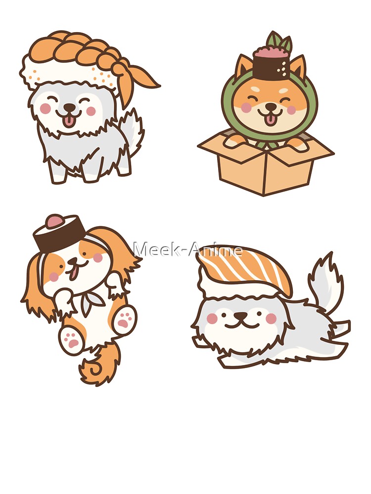 Kawaii Japanese Sushi Dogs Sticker Pack by Meek-Anime T-Shirts, Hoodie, Sweatshirt | BlankRebels.com (Image 3)
