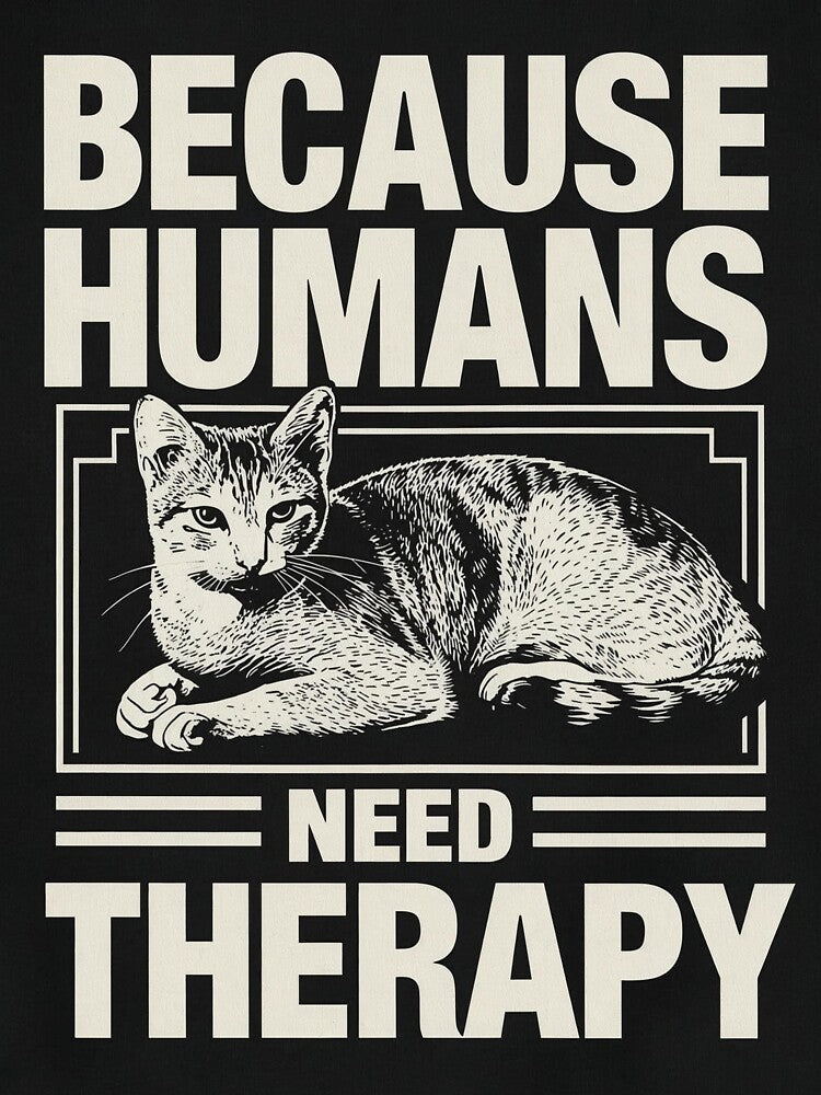 Cats: Because humans need therapy by LoopyPop T-Shirts, Hoodie, Sweatshirt | BlankRebels.com (Image 3)