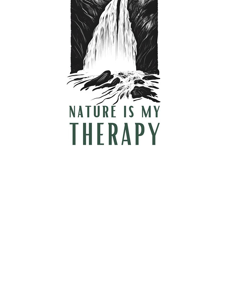 Nature is My Therapy - Waterfall Line Art by ShadowAndSlate T-Shirts, Hoodie, Sweatshirt | BlankRebels.com (Image 3)