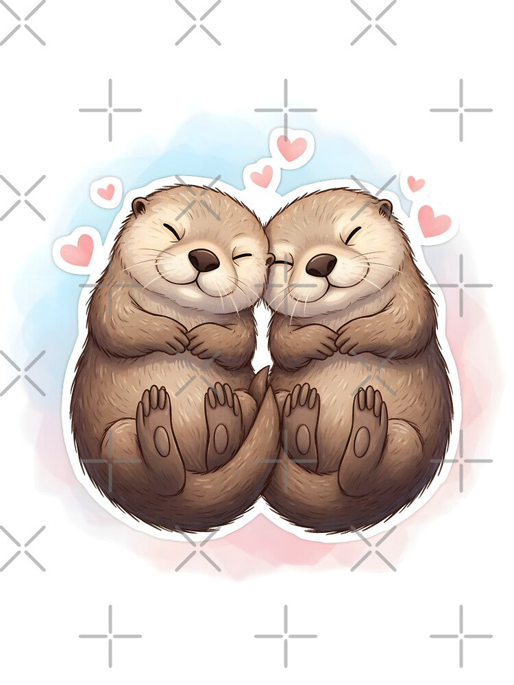Sleeping Otter Couple Holding Hands by Animalpetslover T-Shirts, Hoodie, Sweatshirt | BlankRebels.com (Image 3)