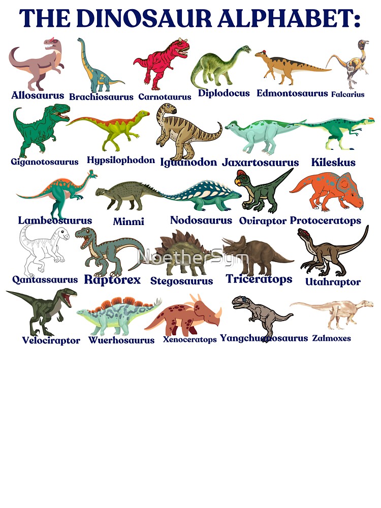 The Dinosaurs Alphabet, dinosaurs, paleontology and science by NoetherSym T-Shirts, Hoodie, Sweatshirt (Image 3)