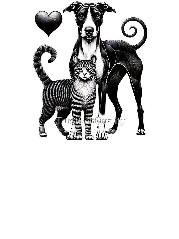 Valentines Day Companions: Dog & Cat Harmony by TSQ