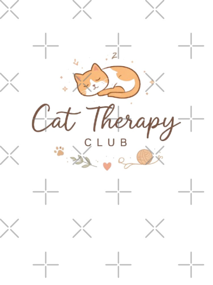 Cat Therapy Club Minimal Design – Cute Cat Lover Aesthetic Illustration by Sanika arts T-Shirts, Hoodie, Sweatshirt (Image 3)