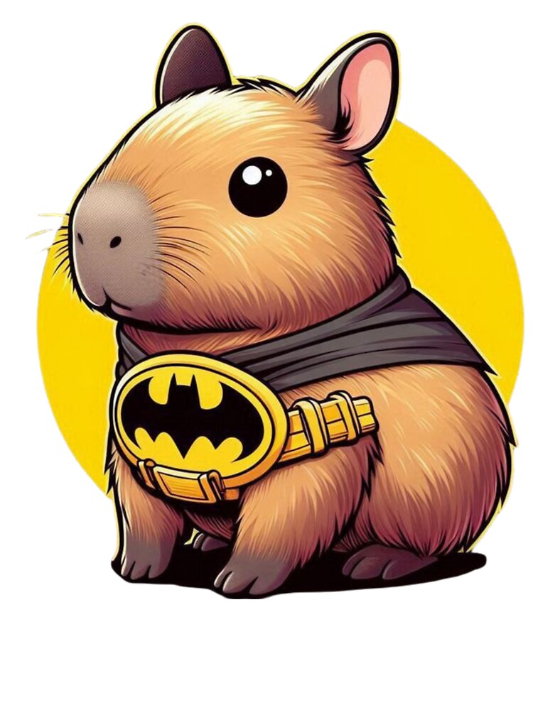 Bat Man Capybara – Cute Superhero Animal Illustration by Just a Pixel