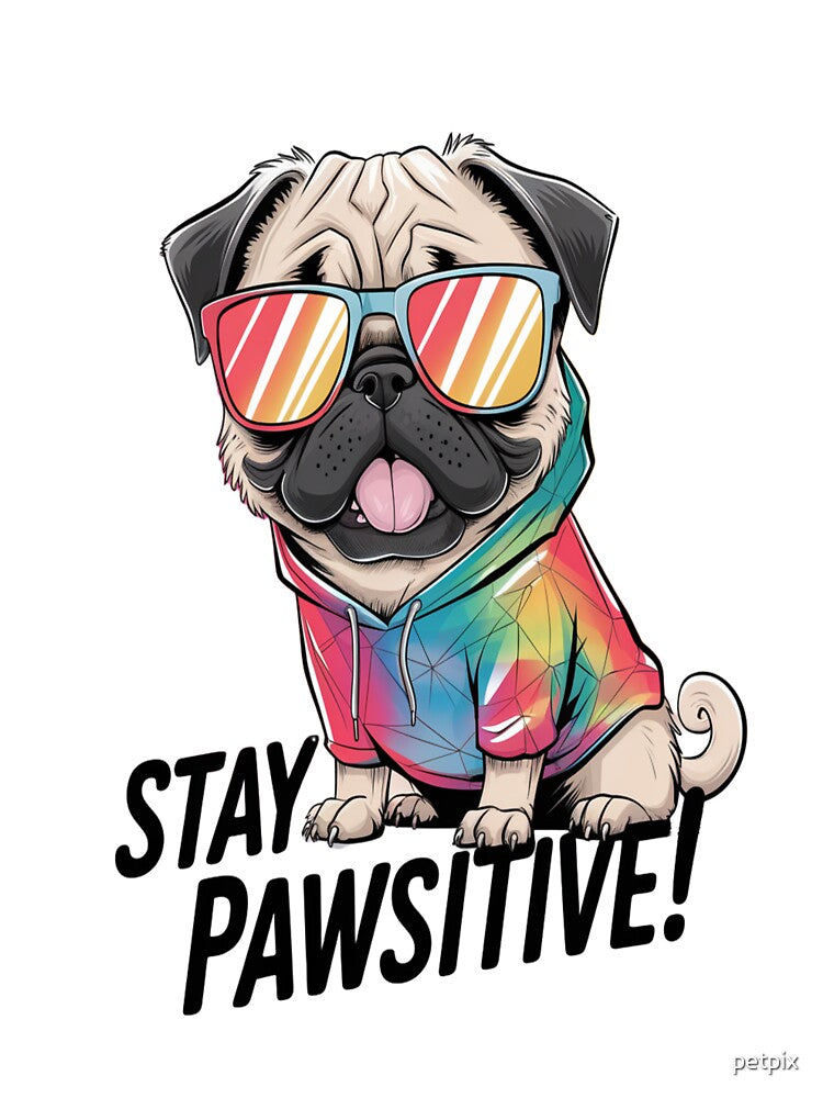 ✨ Stay Pawsitive with this cool pug design! ✨ by Petpixy T-Shirts, Hoodie, Sweatshirt | BlankRebels.com (Image 3)