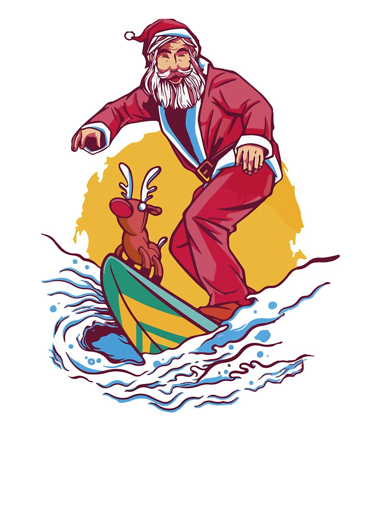 Santa surfing by zaher97 T-Shirts, Hoodie, Sweatshirt | BlankRebels.com (Image 3)