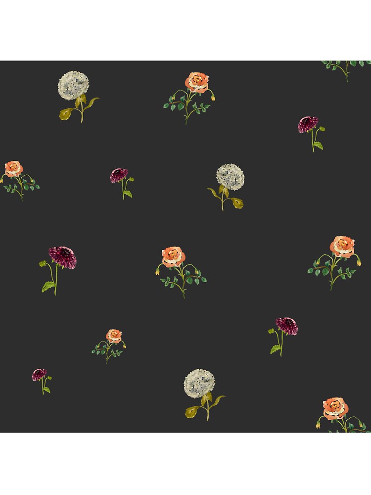 Dahlia hydrangea rose pattern cute a watercolor grey by Yana Mustafina | Boho Soulful Designs T-Shirts, Hoodie,... (Image 3)