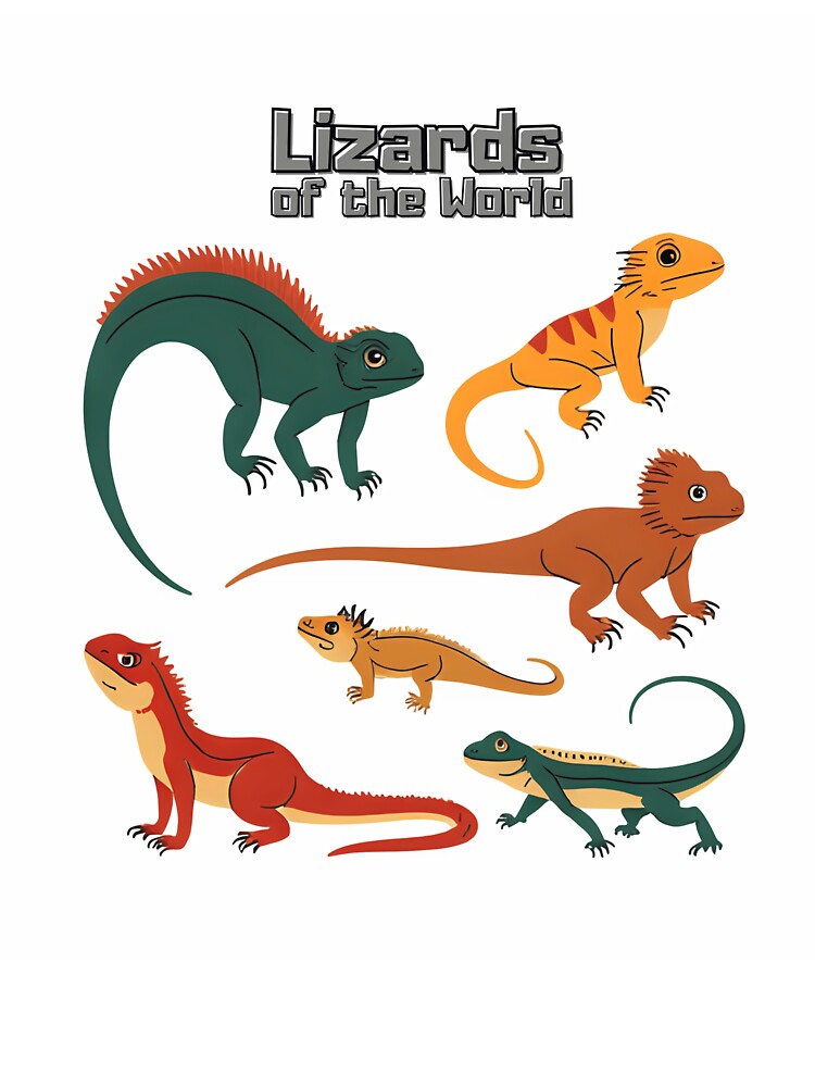 Lizards of the World T-Shirt | Reptile Lover Herpetology Wildlife Tee, Funny Shirt, Valentine Shirt gift,... (Image 3)