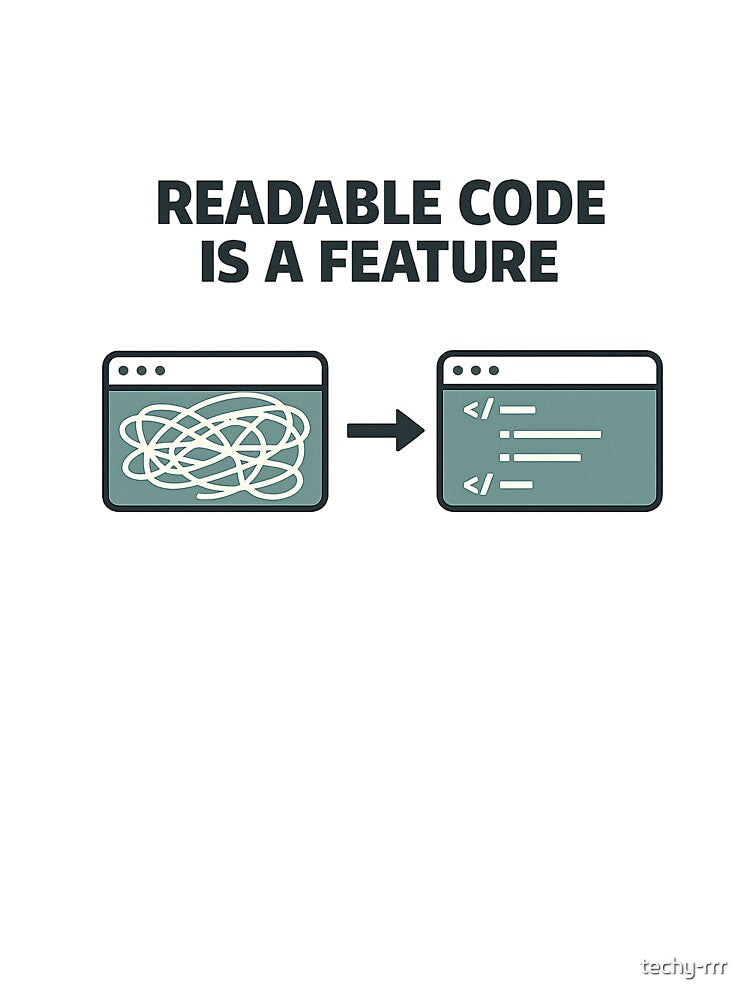 Readable Code Is a Feature – Developer Design with Visual Metaphor by techy-rrr T-Shirts, Hoodie, Sweatshirt (Image 3)