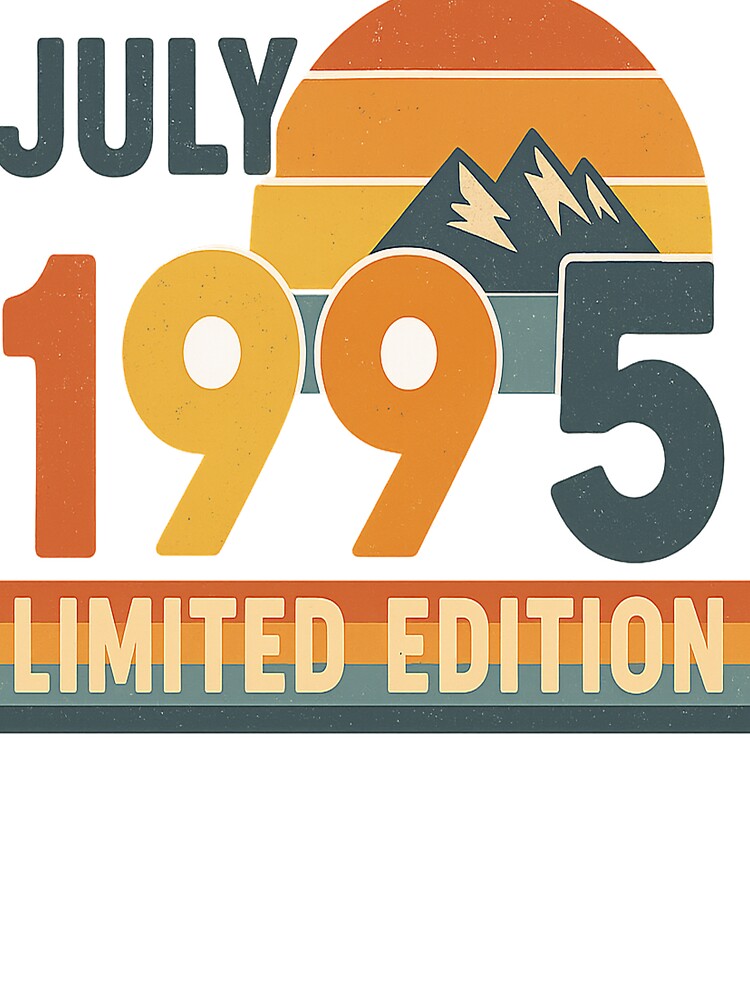 July 1995 Limited Edition T-Shirt – Retro Birthday Shirt for Men & Women by KutyArt Hoodie, Sweatshirt (Image 3)