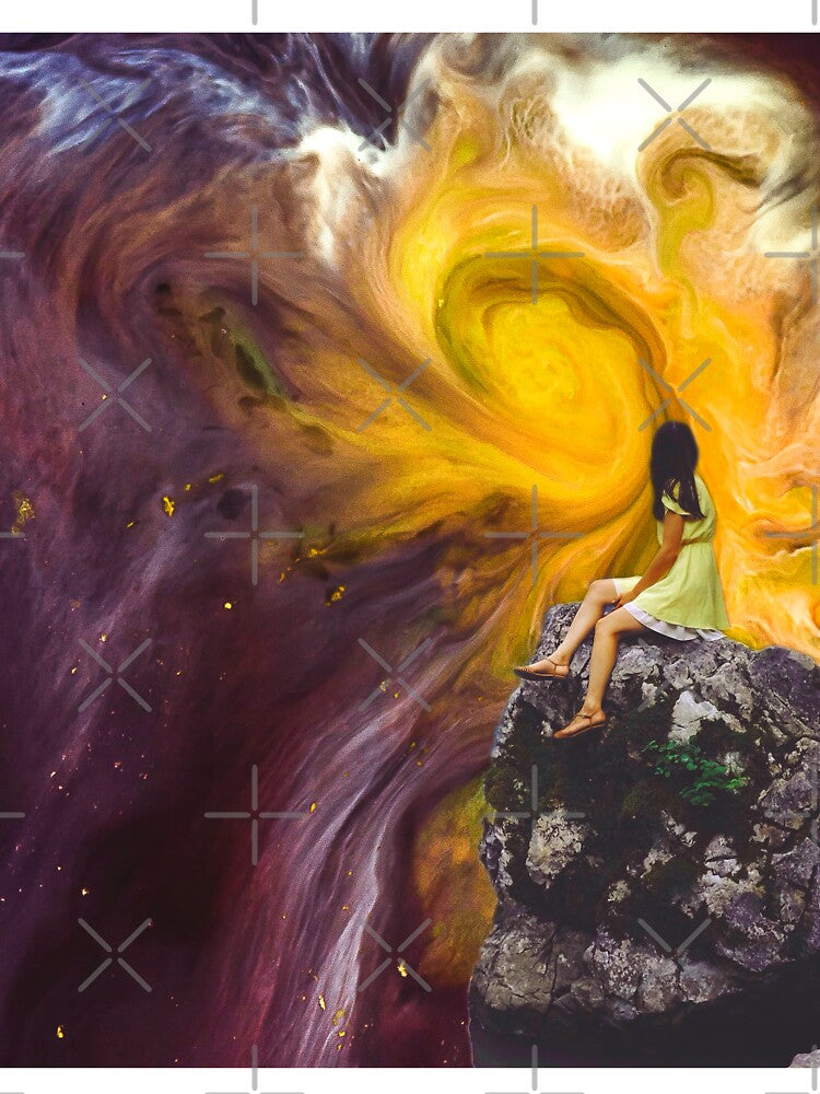 Dramatic colorful space swirl with a girl by DelightfulArts T-Shirts, Hoodie, Sweatshirt | BlankRebels.com (Image 3)