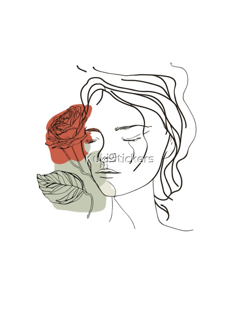 Minimalist design of woman and a rose by KukiStickers T-Shirts, Hoodie, Sweatshirt | BlankRebels.com (Image 3)