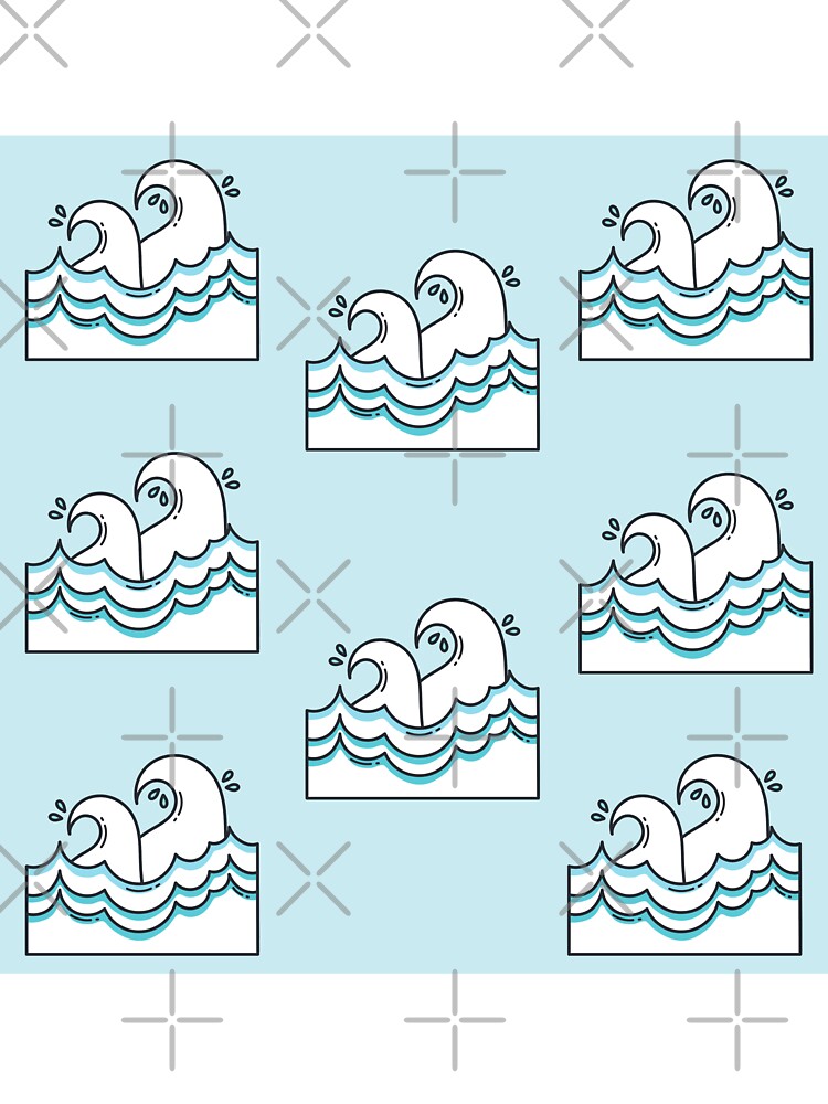 Ocean Bathmat Blue Waves Cute Pattern by mimosadesigns T-Shirts, Hoodie, Sweatshirt | BlankRebels.com (Image 3)