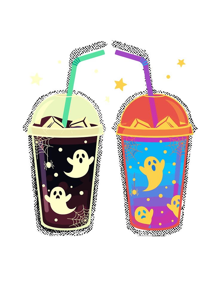 Cute Ghost Halloween Drink Cups Illustration by Horrify T-Shirts, Hoodie, Sweatshirt | BlankRebels.com (Image 3)