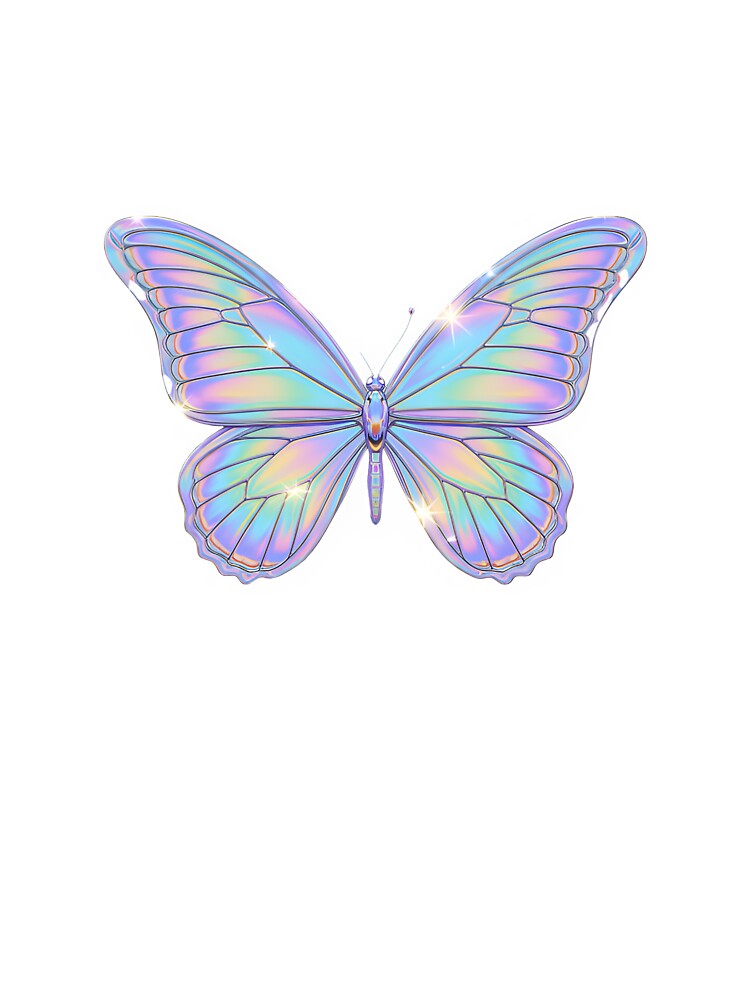 Y2K Chrome Butterfly – Holographic Pastel Design by Cullinan Art T-Shirts, Hoodie, Sweatshirt | BlankRebels.com (Image 3)