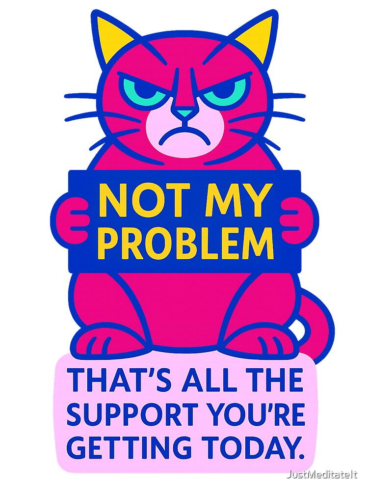 Not my problem!!! That’s all the support you’re getting today. – Humorous T-Shirt and Hoodie for Introverts –... (Image 3)