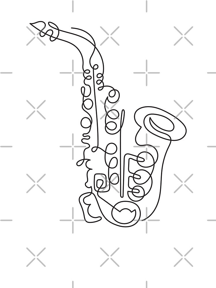 Saxophohe Abstract Line Art For Music Lovers And Guitarist - Abstract Line Art Music by Funwithmusic T-Shirts,... (Image 3)