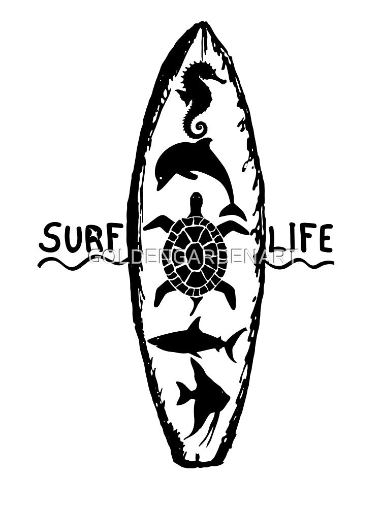 SURFING by GOLDENGARDENART T-Shirts, Hoodie, Sweatshirt | BlankRebels.com (Image 3)