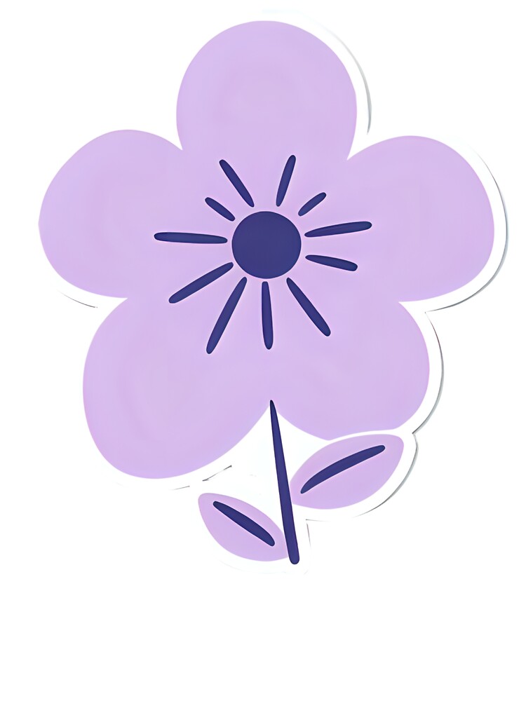 Cute Pastel Purple Aesthetic Flower Sticker Design by MiloOfficial T-Shirts, Hoodie, Sweatshirt | BlankRebels.com (Image 3)