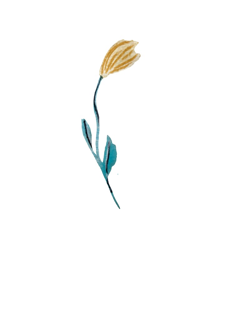Flower beige blue texture pencil watercolor sketch by Yana Mustafina | Boho Soulful Designs T-Shirts, Hoodie,... (Image 3)