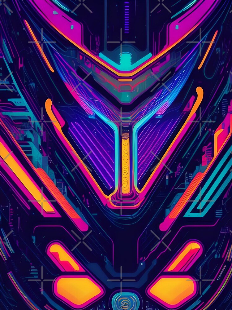 Horizon of Neon Nodes Abstract Print by Esterlane T-Shirts, Hoodie, Sweatshirt | BlankRebels.com (Image 3)