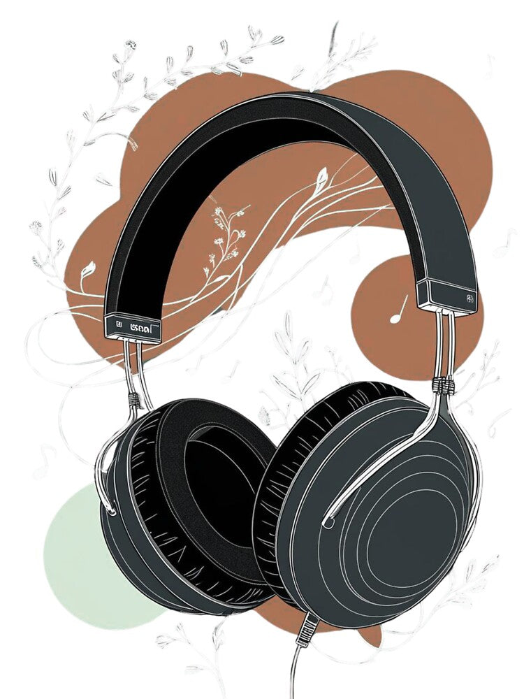 Floral Harmony Headphones – Music & Nature Art Illustration by Urbanclassy T-Shirts, Hoodie, Sweatshirt (Image 3)