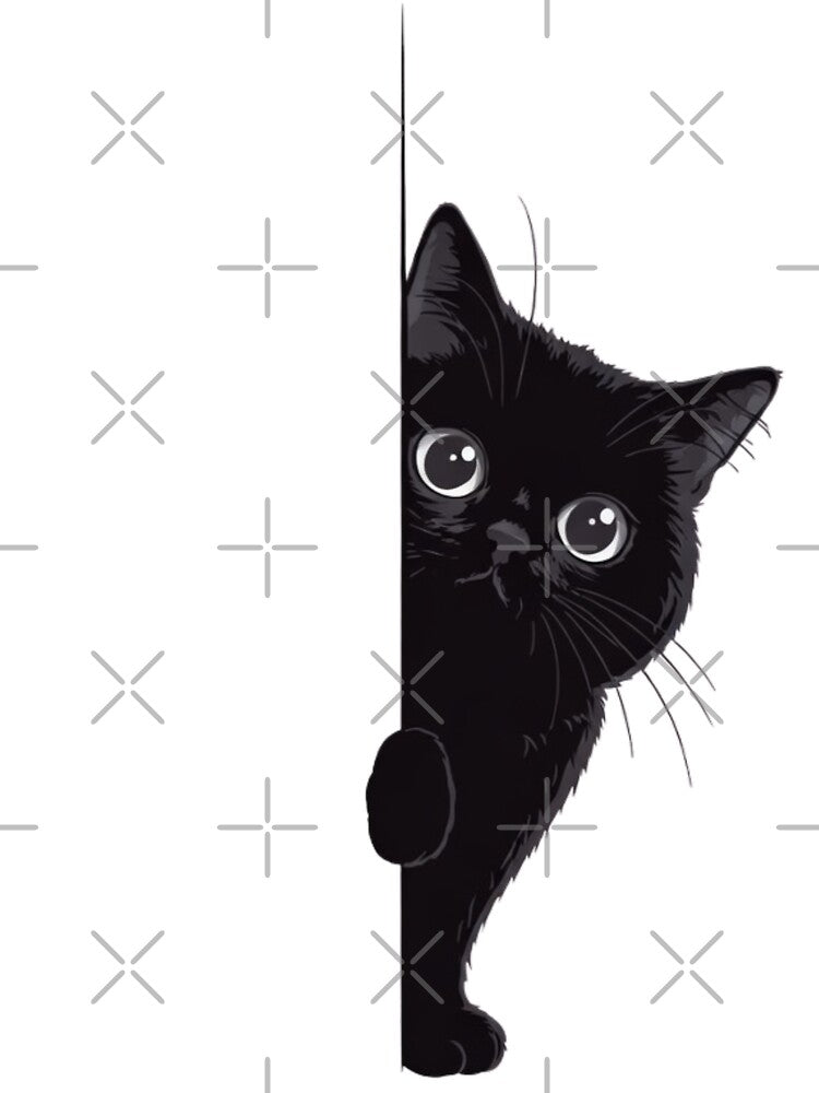 Black Cat Peeking by dudelinart T-Shirts, Hoodie, Sweatshirt | BlankRebels.com (Image 3)
