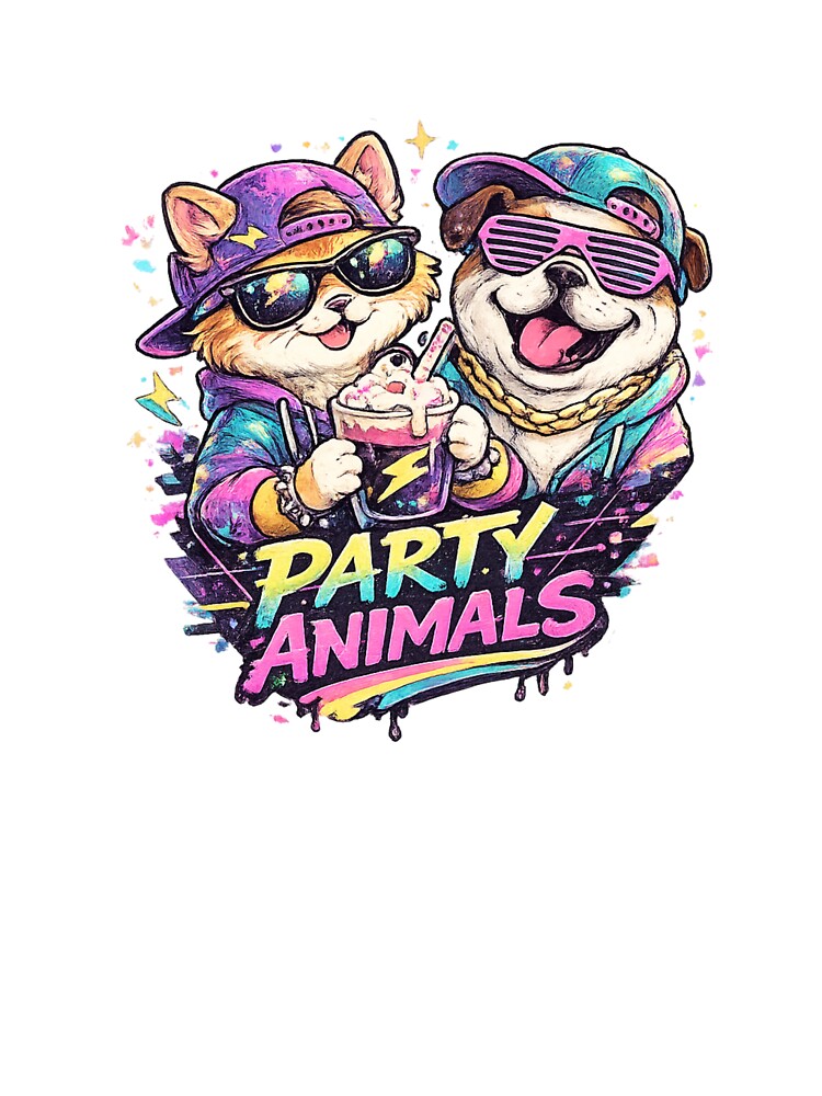 Party Animals 90s Retro Street Style. by Nika Art Studio T-Shirts, Hoodie, Sweatshirt | BlankRebels.com (Image 3)